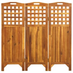 vidaXL 3-teiliger Raumteiler 121x2x120 cm Akazie Massivholz 
