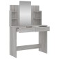 vidaXL Schminktisch mit Spiegel Grau Sonoma 96x39x142 cm vidaXL Schminktisch mit Spiegel Grau Sonoma 96x39x142 cm