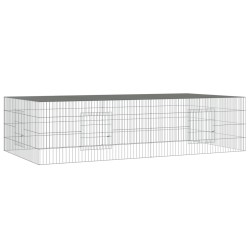 vidaXL Kaninchenkäfig 2 Paneele 220x110x55 cm Verzinktes Eisen