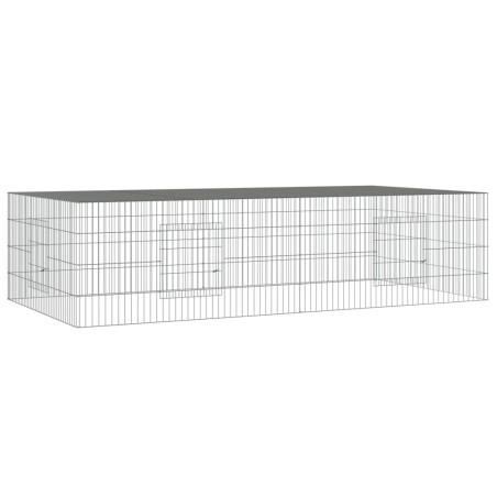 vidaXL Kaninchenkäfig 2 Paneele 220x110x55 cm Verzinktes Eisen