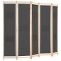 vidaXL 5-teiliger Raumteiler Grau 200 x 170 x 4 cm Stoff vidaXL 5-teiliger Raumteiler Grau 200 x 170 x 4 cm Stoff