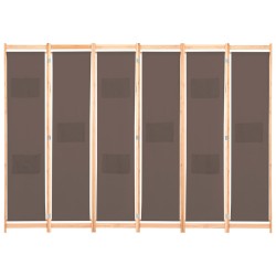vidaXL 6-teiliger Raumteiler Braun 240 x 170 x 4 cm Stoff