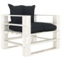 5-tlg. Garten-Lounge-Set Paletten mit Kissen in Anthrazit Holz 5-tlg. Garten-Lounge-Set Paletten mit Kissen in Anthrazit Holz