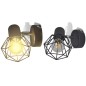 Wandleuchten 2 Stk. LED-Glühlampe Industrie-Stil Drahtschirm Schwarz Wandleuchten 2 Stk. LED-Glühlampe Industrie-Stil Drahtschirm Schwarz