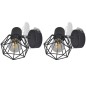 Wandleuchten 2 Stk. LED-Glühlampe Industrie-Stil Drahtschirm Schwarz Wandleuchten 2 Stk. LED-Glühlampe Industrie-Stil Drahtschirm Schwarz