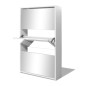 vidaXL Schuhschrank mit 3 Fächern Spiegel Weiß 63x17x102,5 cm vidaXL Schuhschrank mit 3 Fächern Spiegel Weiß 63x17x102,5 cm