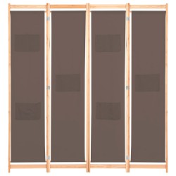 vidaXL 4-teiliger Raumteiler Braun 160 x 170 x 4 cm Stoff