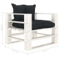 5-tlg. Garten-Lounge-Set Paletten mit Kissen in Anthrazit Holz 5-tlg. Garten-Lounge-Set Paletten mit Kissen in Anthrazit Holz