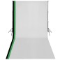 vidaXL Fotostudio Set 3 Baumwolle-Hintergründe Rahmen verstellbar 3x6m vidaXL Fotostudio Set 3 Baumwolle-Hintergründe Rahmen verstellbar 3x6m