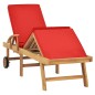 vidaXL Sonnenliege mit Auflage Massivholz Teak Rot vidaXL Sonnenliege mit Auflage Massivholz Teak Rot