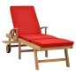 vidaXL Sonnenliege mit Auflage Massivholz Teak Rot vidaXL Sonnenliege mit Auflage Massivholz Teak Rot