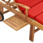 vidaXL Sonnenliege mit Auflage Massivholz Teak Rot vidaXL Sonnenliege mit Auflage Massivholz Teak Rot