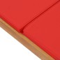 vidaXL Sonnenliege mit Auflage Massivholz Teak Rot vidaXL Sonnenliege mit Auflage Massivholz Teak Rot