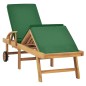 vidaXL Sonnenliege mit Auflage Massivholz Teak Grün vidaXL Sonnenliege mit Auflage Massivholz Teak Grün