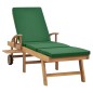 vidaXL Sonnenliege mit Auflage Massivholz Teak Grün vidaXL Sonnenliege mit Auflage Massivholz Teak Grün