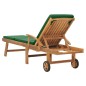 vidaXL Sonnenliege mit Auflage Massivholz Teak Grün vidaXL Sonnenliege mit Auflage Massivholz Teak Grün