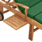 vidaXL Sonnenliege mit Auflage Massivholz Teak Grün vidaXL Sonnenliege mit Auflage Massivholz Teak Grün