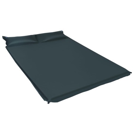 vidaXL Aufblasbare Isomatte mit Kissen 130 x 190 cm Dunkelgrün