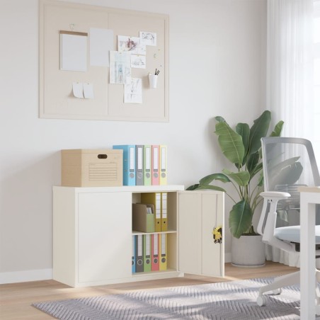 vidaXL Aktenschrank Weiß 90x40x70 cm Stahl