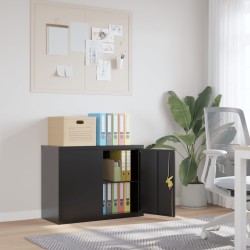 vidaXL Aktenschrank Schwarz 90x40x70 cm Stahl
