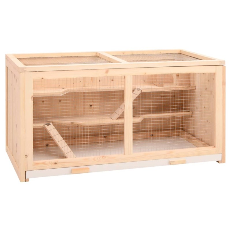 vidaXL Hamsterkäfig 104x52x54 cm Massivholz Tanne vidaXL Hamsterkäfig 104x52x54 cm Massivholz Tanne