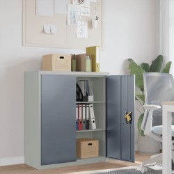 vidaXL Aktenschrank Hellgrau und Dunkelgrau 90x40x105 cm Stahl