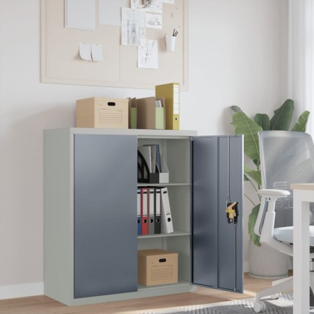 vidaXL Aktenschrank Hellgrau und Dunkelgrau 90x40x105 cm Stahl