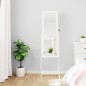 vidaXL Schmuckschrank mit Spiegel & LED-Beleuchtung Freistehend Weiß vidaXL Schmuckschrank mit Spiegel & LED-Beleuchtung Freistehend Weiß