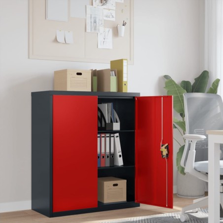 vidaXL Aktenschrank Anthrazit und Rot 90x40x105 cm Stahl