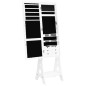 vidaXL Schmuckschrank mit Spiegel & LED-Beleuchtung Freistehend Weiß vidaXL Schmuckschrank mit Spiegel & LED-Beleuchtung Freistehend Weiß