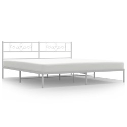 vidaXL Bettgestell mit Kopfteil Metall Weiß 180x200 cm