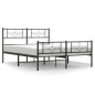 vidaXL Bettgestell mit Kopf- und Fußteil Metall Schwarz 140x200 cm vidaXL Bettgestell mit Kopf- und Fußteil Metall Schwarz 140x200 cm