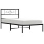vidaXL Bettgestell mit Kopfteil Metall Schwarz 90x190 cm vidaXL Bettgestell mit Kopfteil Metall Schwarz 90x190 cm