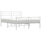 vidaXL Bettgestell mit Kopf- und Fußteil Metall Weiß 140x190 cm vidaXL Bettgestell mit Kopf- und Fußteil Metall Weiß 140x190 cm