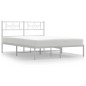 vidaXL Bettgestell mit Kopfteil Metall Weiß 140x200 cm vidaXL Bettgestell mit Kopfteil Metall Weiß 140x200 cm