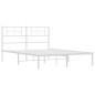 vidaXL Bettgestell mit Kopfteil Metall Weiß 140x200 cm vidaXL Bettgestell mit Kopfteil Metall Weiß 140x200 cm