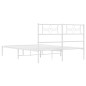 vidaXL Bettgestell mit Kopfteil Metall Weiß 140x200 cm vidaXL Bettgestell mit Kopfteil Metall Weiß 140x200 cm