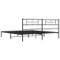 vidaXL Bettgestell mit Kopfteil Metall Schwarz 193x203 cm vidaXL Bettgestell mit Kopfteil Metall Schwarz 193x203 cm