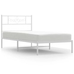 vidaXL Bettgestell mit Kopfteil Metall Weiß 90x190 cm