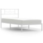 vidaXL Bettgestell mit Kopfteil Metall Weiß 90x190 cm vidaXL Bettgestell mit Kopfteil Metall Weiß 90x190 cm