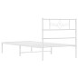 vidaXL Bettgestell mit Kopfteil Metall Weiß 90x190 cm vidaXL Bettgestell mit Kopfteil Metall Weiß 90x190 cm