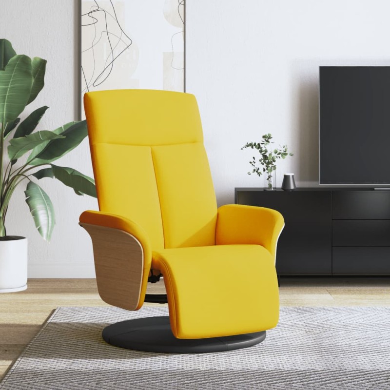 vidaXL Relaxsessel mit Fußteil Hellgelb Stoff vidaXL Relaxsessel mit Fußteil Hellgelb Stoff