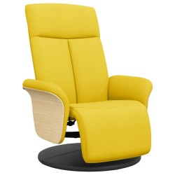 vidaXL Relaxsessel mit Fußteil Hellgelb Stoff
