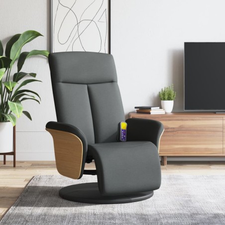vidaXL Massagesessel mit Fußteil Dunkelgrau Stoff