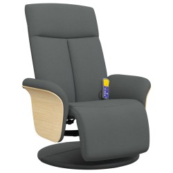 vidaXL Massagesessel mit Fußteil Dunkelgrau Stoff