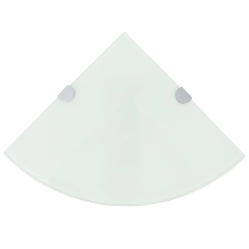 vidaXL Eckregale 2 Stk. mit Verchromten Halterungen Glas Weiß 25x25 cm vidaXL Eckregale 2 Stk. mit Verchromten Halterungen Glas Weiß 25x25 cm