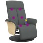 vidaXL Massagesessel mit Fußteil Dunkelgrau Stoff vidaXL Massagesessel mit Fußteil Dunkelgrau Stoff