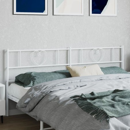 vidaXL Kopfteil Metall Weiß 193 cm