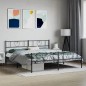vidaXL Bettgestell mit Kopf- und Fußteil Metall Schwarz 193x203 cm vidaXL Bettgestell mit Kopf- und Fußteil Metall Schwarz 193x203 cm