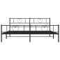 vidaXL Bettgestell mit Kopf- und Fußteil Metall Schwarz 193x203 cm vidaXL Bettgestell mit Kopf- und Fußteil Metall Schwarz 193x203 cm